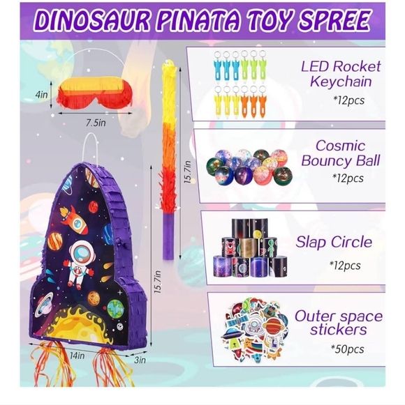Space Theme Party Pinata And Favors Set - Picture 3 of 3